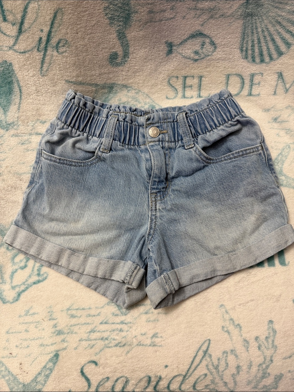 5️⃣ FOR 2️⃣0️⃣ SALE 🏷️ Cat & Jack Light Blue Denim Girls Shorts Size M (8)